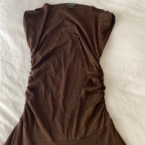 Brown long fitting dress